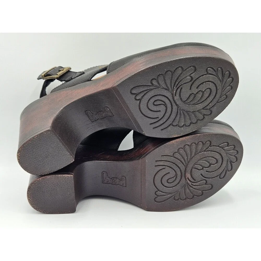 BOC by Born Cecila Womens Round Platform Clogs Brown Size 8M
